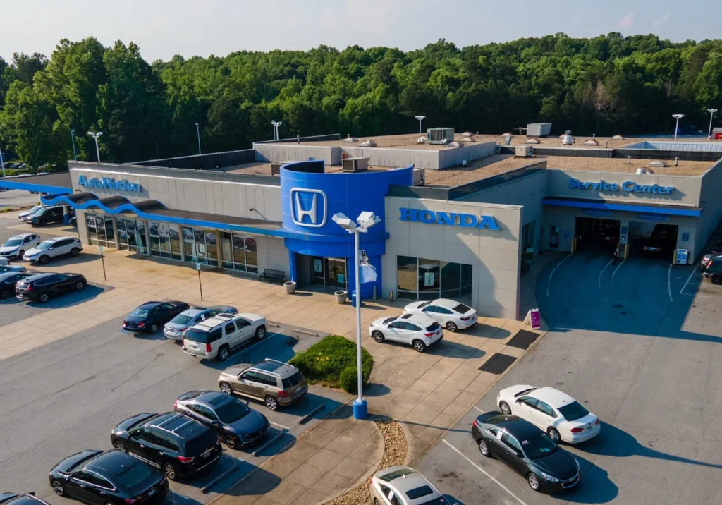 a building with cars parked in front of it