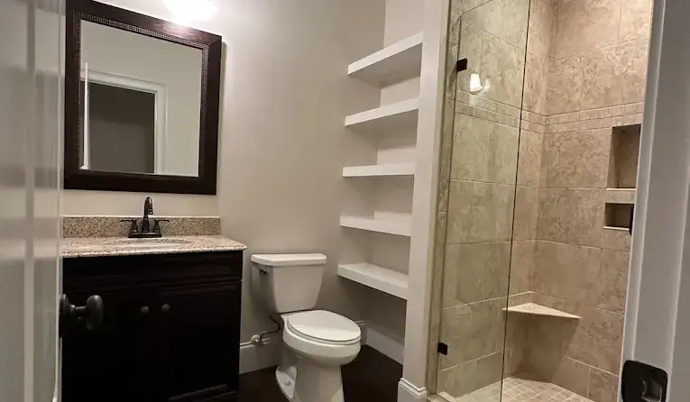 Small bathroom with shower